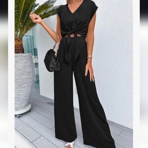 NWT Women's Black Two Piece Jump Suit